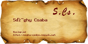 Sághy Csaba névjegykártya